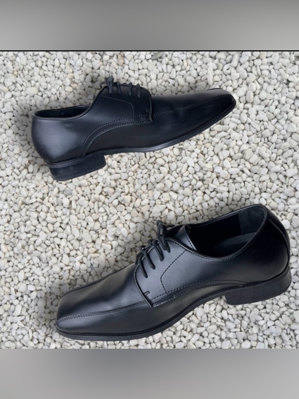 VANGELO Matte Black Tux-5 Lace Up  Dress Shoes Size 10.5 Wide